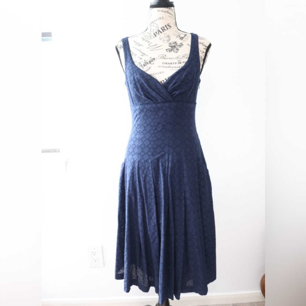 Ralph Lauren Deep Blue Sleeveless Midi Dress Sz. 2